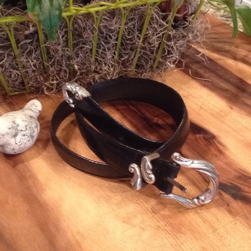 Brighton black embossed leather Belt